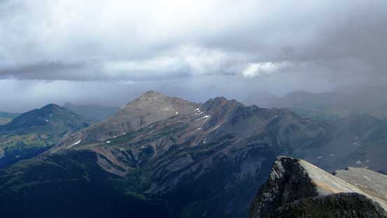 Puritan Peak further into the mountains.