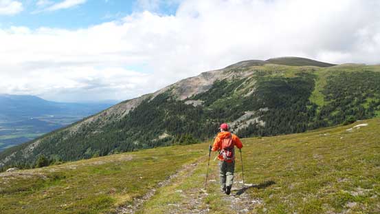Hiking down the ATV road
