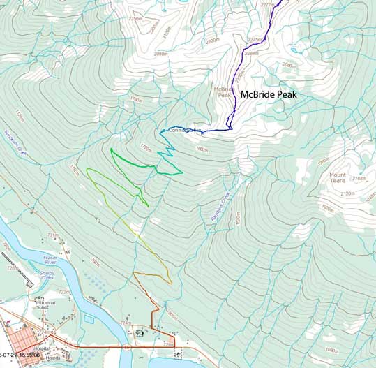 McBride Peak ascent route