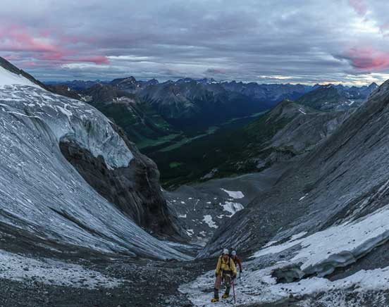 Me taking a break on a flatter section of the ice. Photo by Vern
