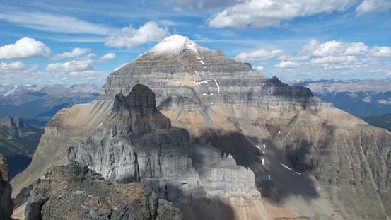 Another picture of Mt. Temple, with Pinnacle Mountain in front