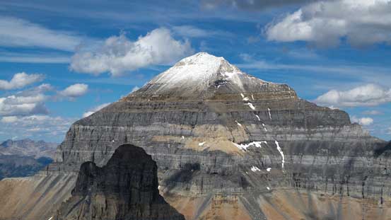 The massive bulk of Mt. Temple, one of my earlier scrambles