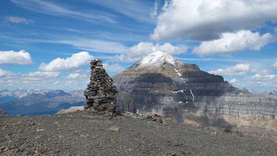 The summit cairn is huge