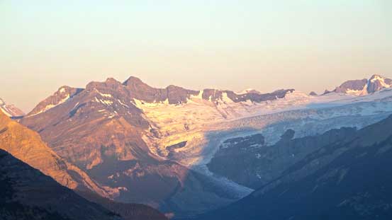 Alpenglow on Division Mountain and Lyell Icefield