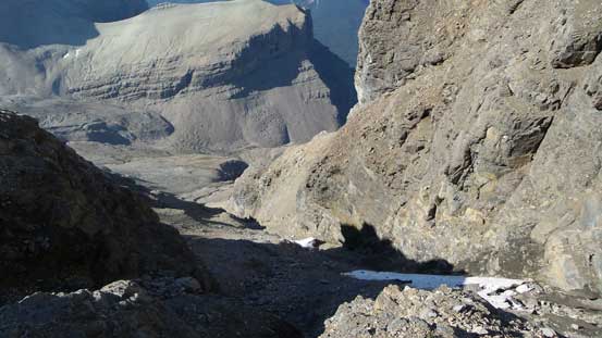 Higher up in the first gully, looking down. It's a hack of a grind