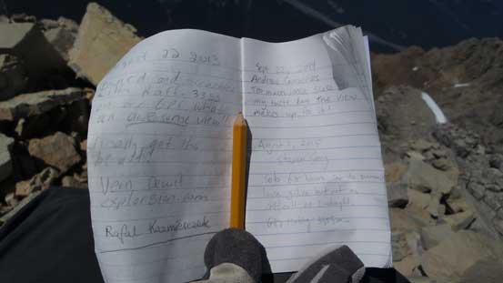 Only 1 entry between Vern and Raf's ascent and mine