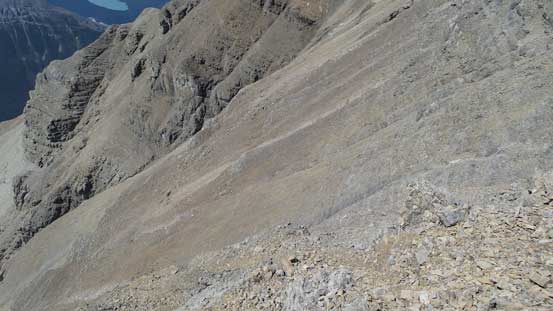 And then, descend/traverse this down-sloping terrain.