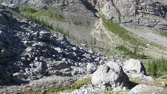 Entering a boulder field