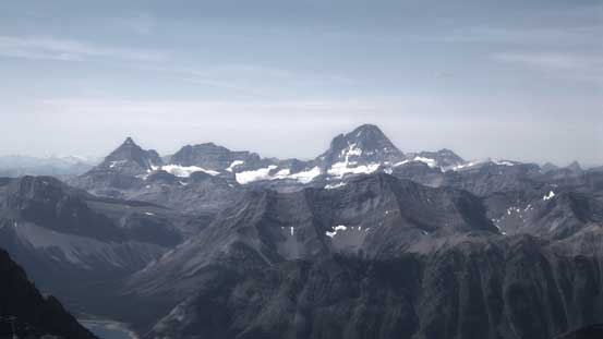 Mt. Assiniboine with Eon Mountain and Aye Mountain to its left