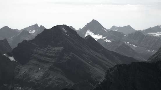 The mighty Mt. Sir Douglas rises behind Mt. Galatea