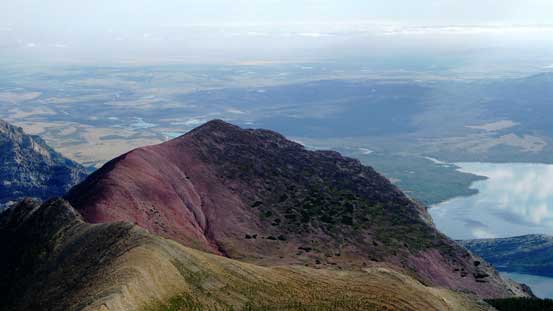 This red-coloured peak is Bertha Peak