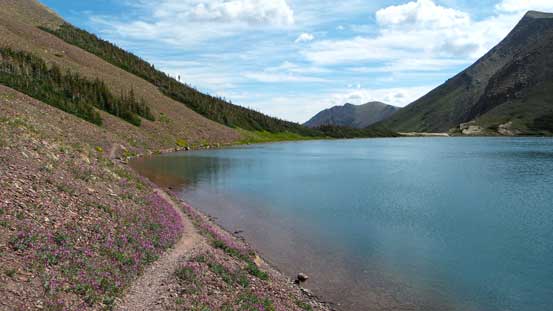 Down by the upper Carthew Lake now