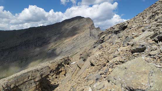 Interesting micro terrain feature just before gaining the summit