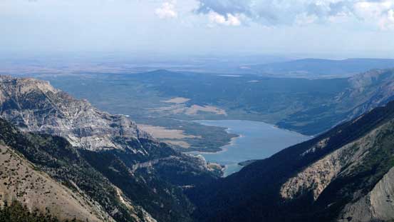 Looking down towards the Middle Waterton Lake