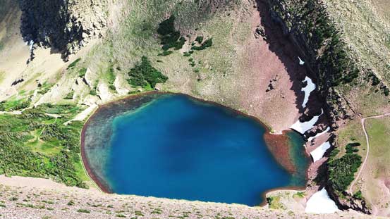 Looking down at Carthew Lake