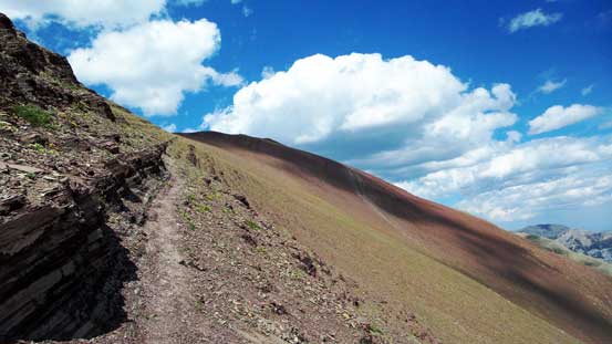 This is the scree ledge that I used to descend Mt. Carthew