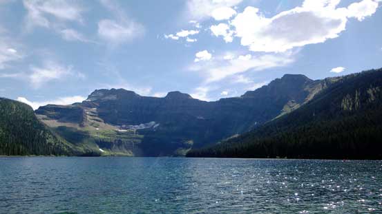 Down to Cameron Lake, looking towards Mt. Custer and Forum Peak