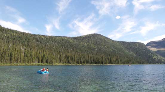 Tourists on Cameron Lake