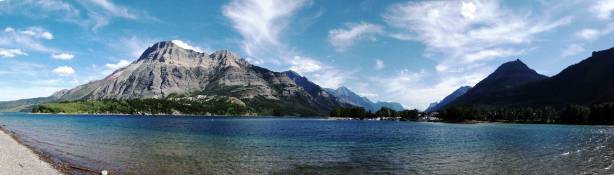 Panorama of Waterton Lake. Click to view large size.