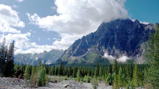 Looking back at the mighty Mt. Chephren