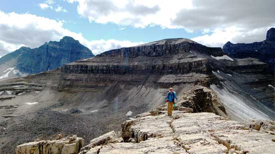 Vern hiking on the ridge. The unnamed peak behind