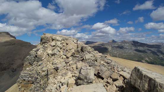 Broken terrain on the ridge