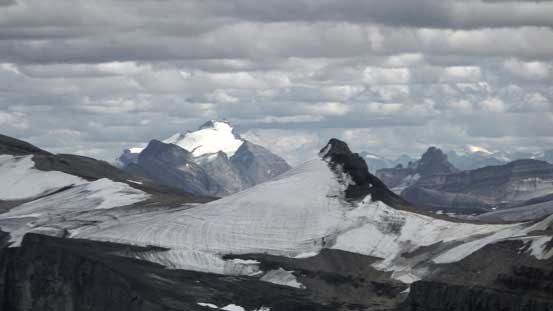Mt. Hector rises behind a sub-peak of Marmota Peak