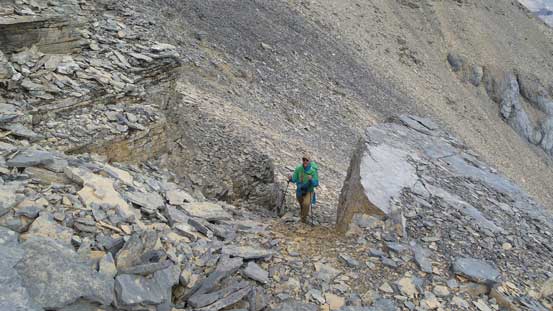 Vern ascending towards the true summit