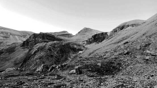 This is the typical terrain on Marmota's approach.