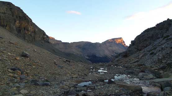 Looking back we got some alpenglow views