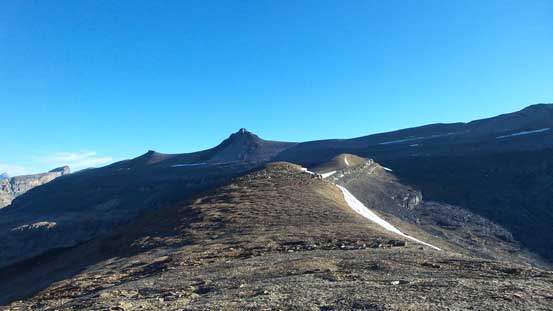 Finally gain this broad ridge, looking ahead