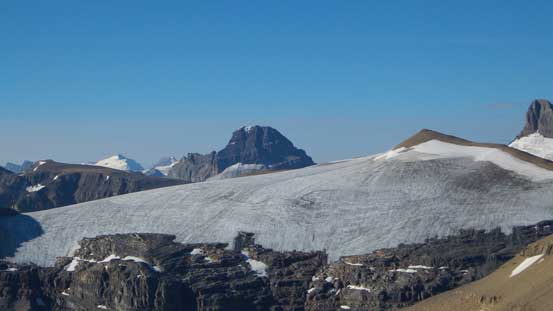 Mt. Weed rises behind a remnant glacier. I haven't done this peak neither...