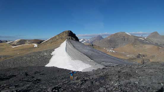 Looking back at the high point that we descended from