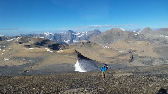 Vern slogging up the typical rocks