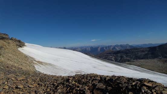 There's a cool glacier just on the NE side of the summit ridge