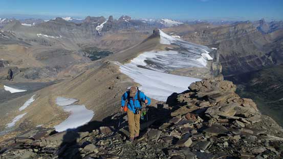 Vern approaching the summit of Marmota Peak