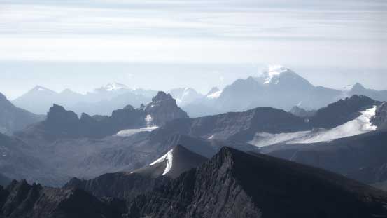 Very unique view of Dolomite Peak. The mighty Mt. Temple rises behind