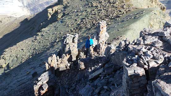 Vern coming up the farther summit