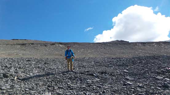Vern descending rubble/scree