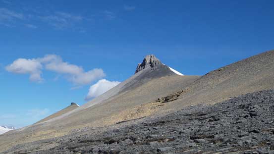 Looking back towards the lower, northern summit