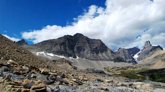 Traversing beneath the impressive Totem Tower