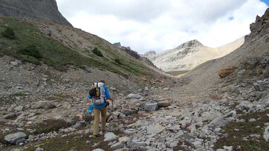 Slogging back towards Totem Pass