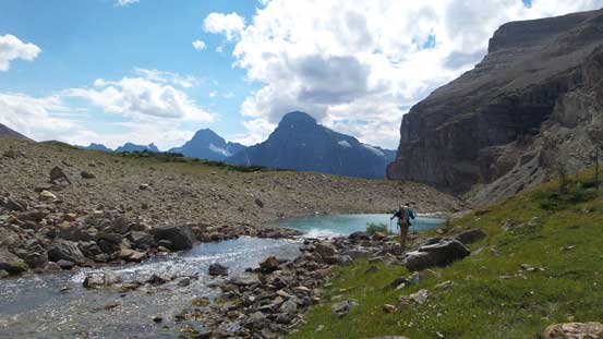 Ahead is that small tarn just in front of Totem Lake