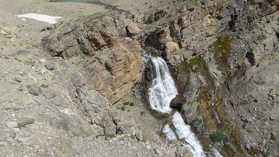 Cool waterfall draining from the lakes