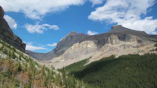 Looking back from the end of that long side-hill traverse