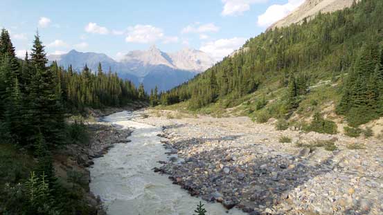 The water was too muddy to drink but there're clear streams coming down from the sides