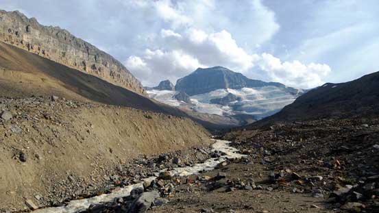 Exiting the trees. My objective looming behind