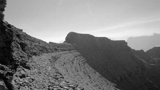 I bypassed the false summit by side-hilling on a scree bench