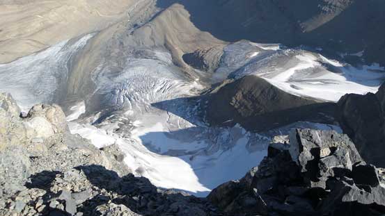 Looking down the super-steep N. Face