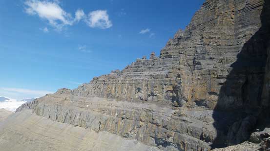 This is the very broken W. Ridge. If you venture up the wrong rib then you'd have to climb that.